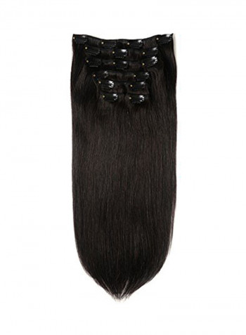 7-Piece Double Weft Hair Extension Set Black