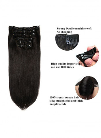 7-Piece Double Weft Hair Extension Set Black