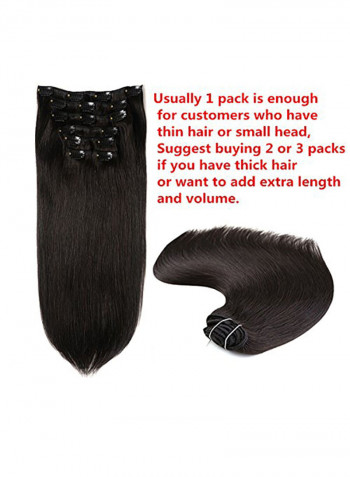 7-Piece Double Weft Hair Extension Set Black