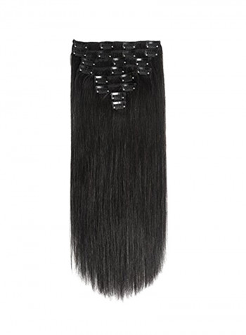 8-Piece Double Weft Hair Extension Set Black