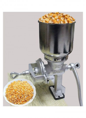 Manual Grain Grinder Silver 38.5x13x14cm