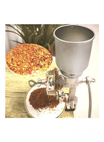 Manual Grain Grinder Silver 38.5x13x14cm