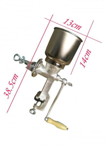 Manual Grain Grinder Silver 38.5x13x14cm