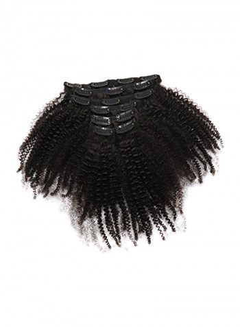 7-Piece Afro Kinky Curly Clip In Human Hair Extensions Black