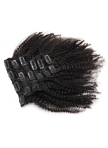 7-Piece Afro Kinky Curly Clip In Human Hair Extensions Black