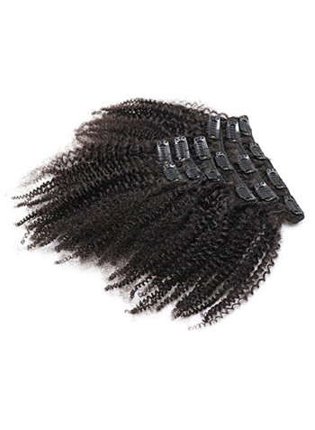 7-Piece Afro Kinky Curly Clip In Human Hair Extensions Black