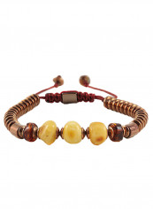 Amber & Hematite Bracelet with Sterling Silver components