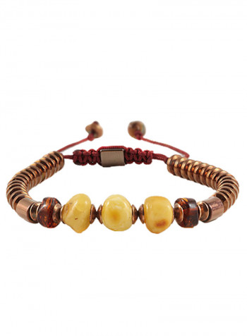 Amber & Hematite Bracelet with Sterling Silver components