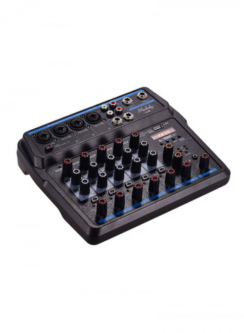 6-Channel BT USB Mixing Console With Built-In Sound Card VM1024 White/Black