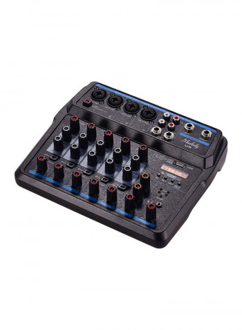 6-Channel BT USB Mixing Console With Built-In Sound Card VM1024 White/Black