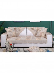 Modern Style Comfortable Sofa Slipcover Beige/Brown