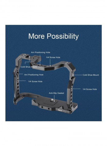 Aluminum Alloy Camera Cage with Cold Shoe Arri Positioning Hole Black