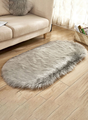 Soft Fluffy Floor Mat Grey 80X180centimeter