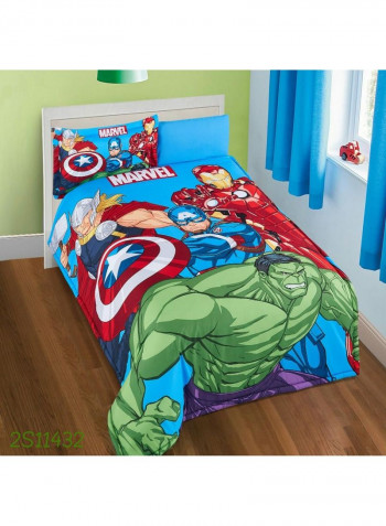 4-Piece Marvel Superhero Comforter Set Cotton Multicolour 180 x 240cm