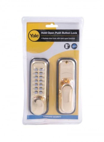 Push Button Door Lock Gold