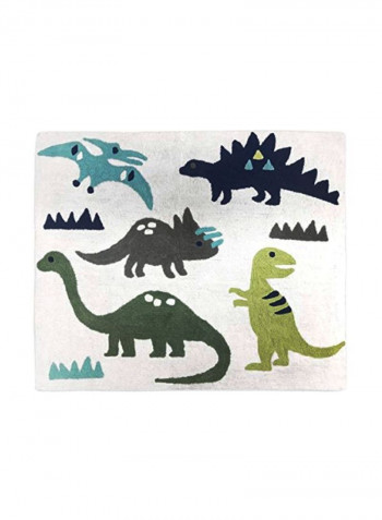 Printed Floor Rug White/Green/Blue 36x30inch