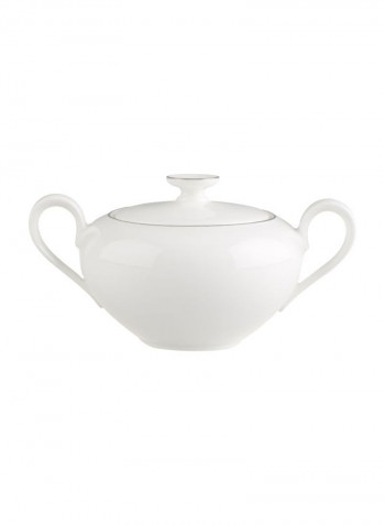 Anmut Platinum Sugar Bowl White 164x111x84millimeter
