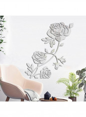 3D Rose Flower Wall Sticker Grey