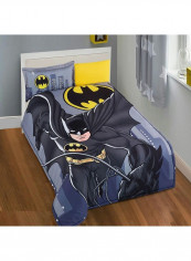 4-Piece Batman Comforter, Bed Sheet, Pillow Case, Sham Bedding Set for Kids Cotton Blend Multicolour 180 x 240cm