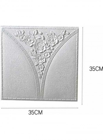 5-Piece 3D Pattern Wall Sticker Grey 35x35cm
