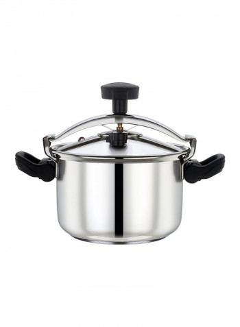 Stainless Steel Pressure Cooker Silver/Black 26centimeter