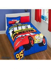 4-Piece McQueen Car Single Bed Comforter, Bed Sheet, Pillow Case, Sham Set for Kids Cotton Blend Multicolour 180 x 240cm