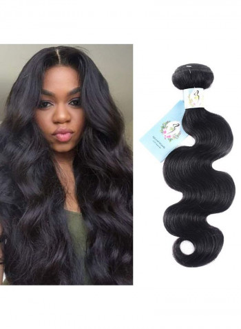 Medium Wavy Human Hair Extension Natural Black 22inch