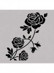 3D Acrylic Rose Flower Wall Sticker Black 60x90cm