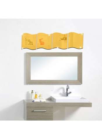4 Pieces Bathroom Wall Stickers Gold 60 x 90cm