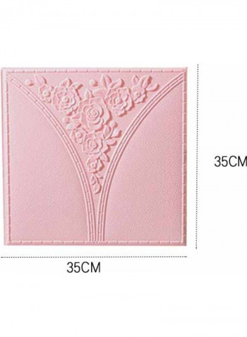 5-Piece 3D Pattern Wall Stickers Pink 60 x 90cm