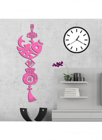 Chinese Knot Design Acrylic Wall Sticker Pink
