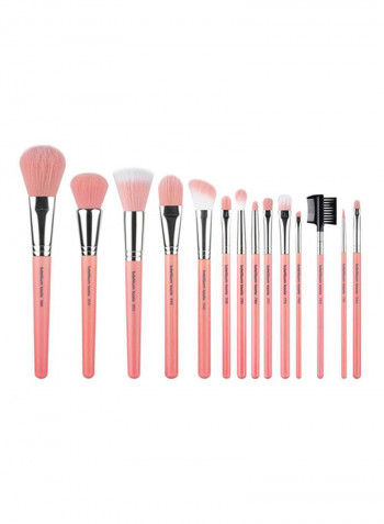 14-Piece Bambu Complete Brush Set Pink