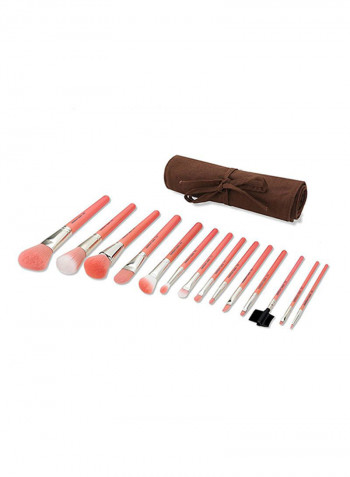 14-Piece Bambu Complete Brush Set Pink