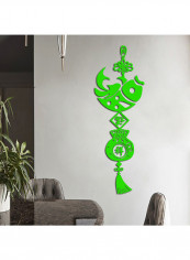 Style Fish Chinese Knot Design Acrylic Wall Sticker Green 60x90cm