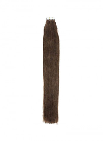 20-Piece Straight Natural Human Hair Extensions Set 04 Medium Brown 16inch