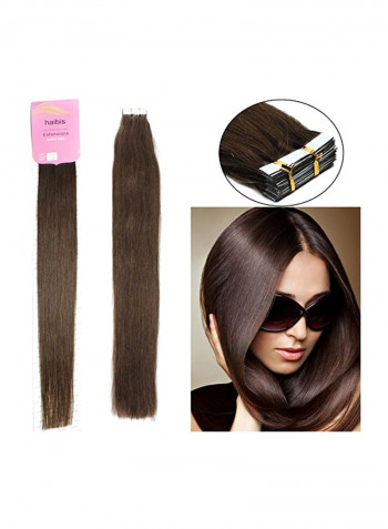 20-Piece Straight Natural Human Hair Extensions Set 04 Medium Brown 16inch