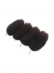 4-Piece Spring Twist  Synthetic Hair Extension 1B/30# Brown 8inch