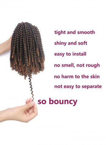 4-Piece Spring Twist  Synthetic Hair Extension 1B/30# Brown 8inch
