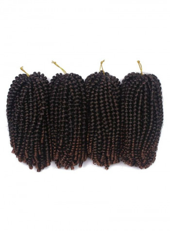 4-Piece Spring Twist  Synthetic Hair Extension 1B/30# Brown 8inch