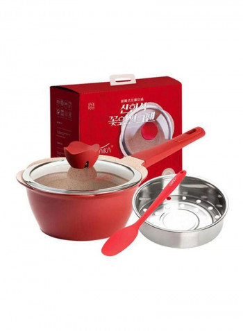 Aluminum Steamer Red 41.1x20x12.6cm