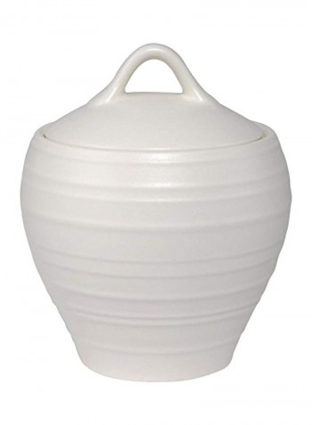 Covered Sugar Bowl With Lid White 12ounce