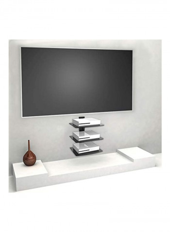 Foldable Wall Mounted Shelf With Strengthened Tempered Glasses Black