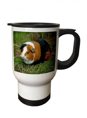 Guinea Pig Stainless Steel Printed Travel Mug White/Black