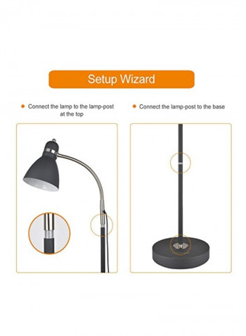 Metal Floor Lamp Grey/White