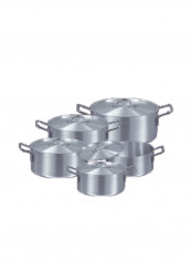 Aluminium Metal Finish Sonex Heavy Ground Cookware Set Silver