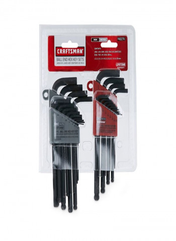 26-Piece Hex Key Set Black