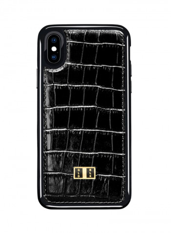 Protective Case Cover For Apple iPhone XS Croco Black