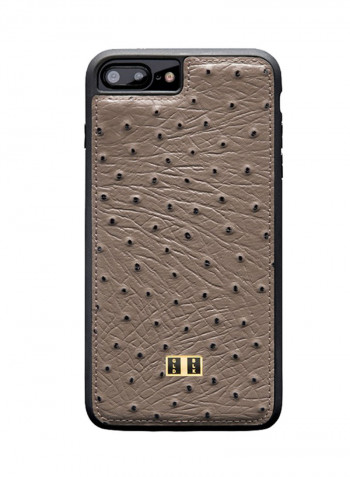 Leather Protective Case Cover For Apple iPhone 8 Plus/iPhone 7 Plus Ostrich Grey