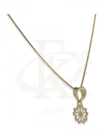 Chain Necklace With Flower Pendant