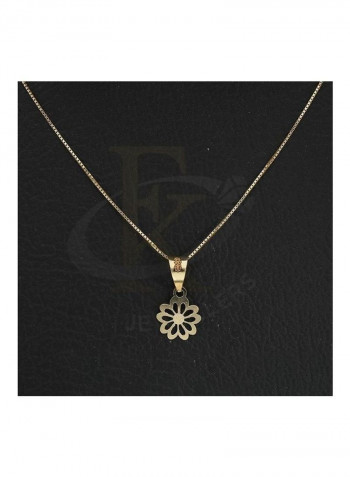 Chain Necklace With Flower Pendant